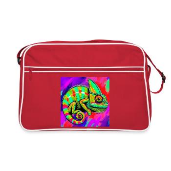 Chamäleon - Retro Tasche - Rot/Weiß - Vorne