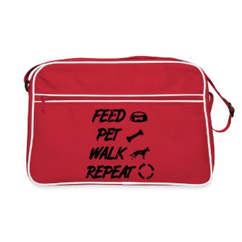 German Shepherd Saying - Retro Bag - red/white - Front