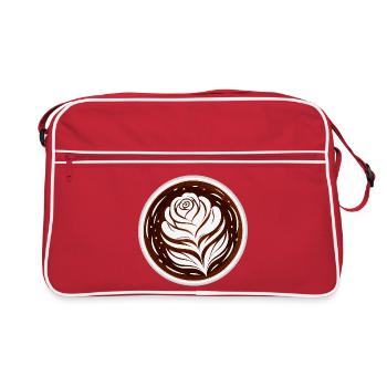 Latte Art Rose Cappuccino Design - Sac Retro - rouge/blanc - Devant