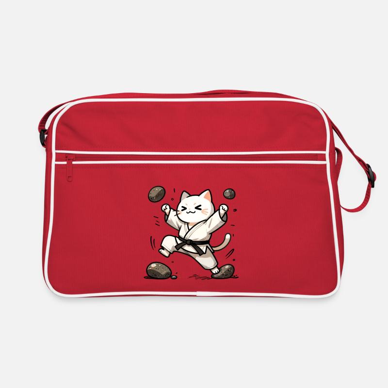 Chat karaté en Gi blanc Sac Retro