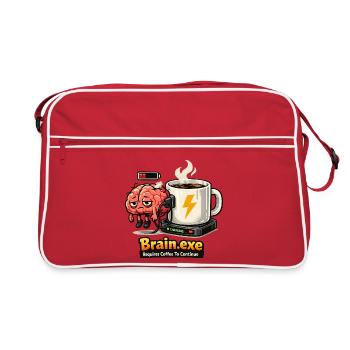 Coffee-driven brain - Retro Bag - red/white - Front