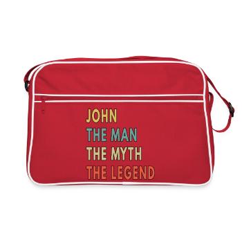 John The Man The Myth The Legend Funny - Retro Bag - red/white - Front