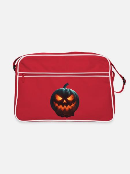 Brüllender Scharlachroter Kürbis - Retro Tasche - Rot/Weiß