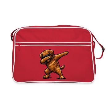 Dabbing Chesapeake Bay Retriever - Retro Tasche - Rot/Weiß - Vorne