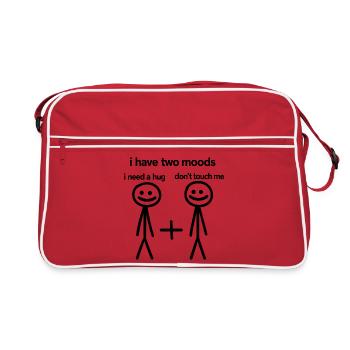 Introvert Funny Two Moods Hug or No Touch - Retro Bag - red/white - Front