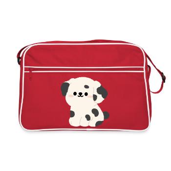 Imprimé de peluche de chiot dalmate - Sac Retro - rouge/blanc - Devant
