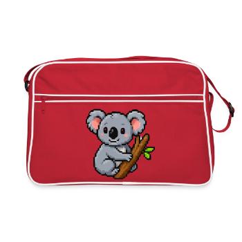 Koala pixel sur une branche – motif rétro de la forêt - Sac Retro - rouge/blanc - Devant