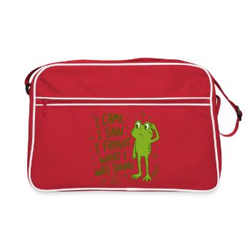 Frosch - I came I saw I frogot what i was doing - Retro Tasche - Rot/Weiß - Vorne
