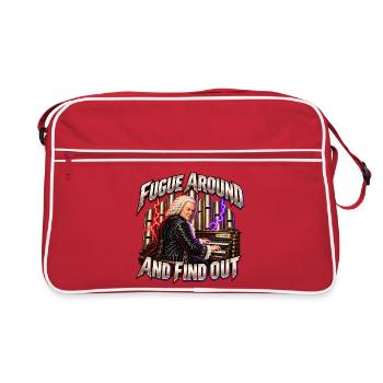 Lustiges Bach-Geschenk – Fuge herumlaufen und herausfinden - Retro Tasche - Rot/Weiß - Vorne