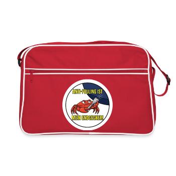 Anti-Fouling Endgegner T-Shirt Segel Boot - Retro Tasche - Rot/Weiß - Vorne