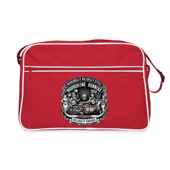 Moonshine Runners Hillbilly Garage 1950 - Retro Tasche - Rot/Weiß - Vorne