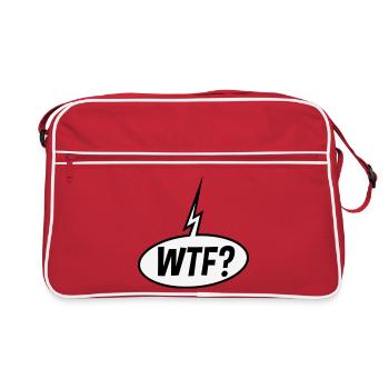 WTF Sprechblase (Fragezeichen / POS 2C) - Retro Tasche - Rot/Weiß - Vorne