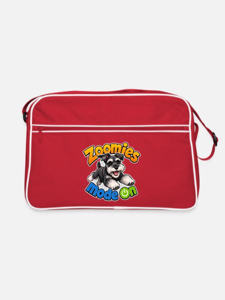 Zwergschnauzer - Retro Tasche - Rot/Weiß