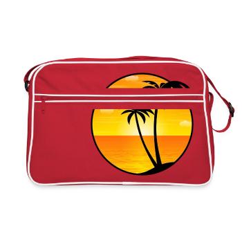 Palms Sea Holiday beach 03 Allround Designs - Sac Retro - rouge/blanc - Devant