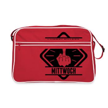 Mittelfinger Mittwoch - Retro Tasche - Rot/Weiß - Vorne