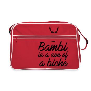 Bambi is a son of a doe - Retro Bag - red/white - Front