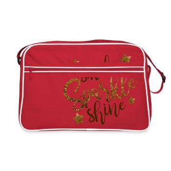Smile Sparkle Shine Shirt - Retro Tasche - Rot/Weiß - Vorne