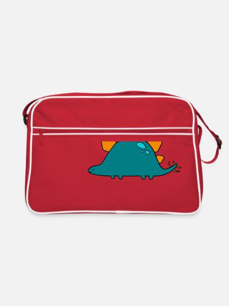 Stegosaurus - Retro Bag - red/white - Front