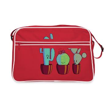 Cactus en fleur - Sac Retro - rouge/blanc - Devant