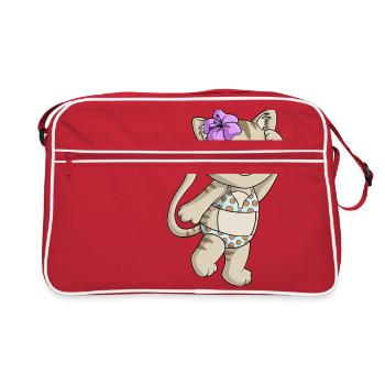 Bikini Cat Comic - Retro Bag - red/white - Front