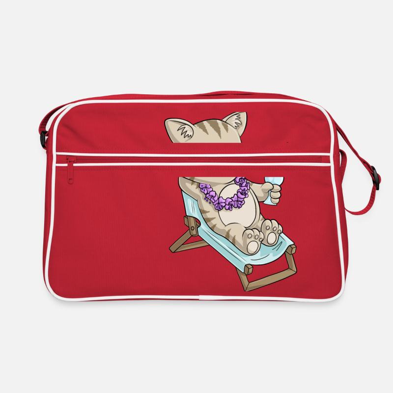 Sonnenbadende Comic Katze Retro Tasche