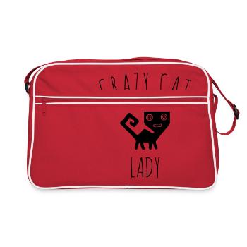 Madame folle de chat - Sac Retro - rouge/blanc - Devant