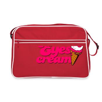 Eyescream Ice Cream Cone with Eye Eyeball Halloween - Retro Bag - red/white - Front