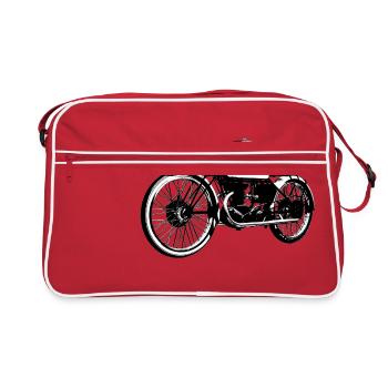 Bianchi - Freccia Celeste vintage motorcycle - Retro Bag - red/white - Front