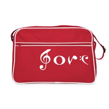 Love Musik Note - Retro Tasche - Rot/Weiß - Vorne