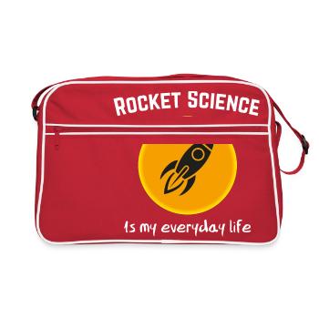 Rocket science is my everyday life - Retro Bag - red/white - Front