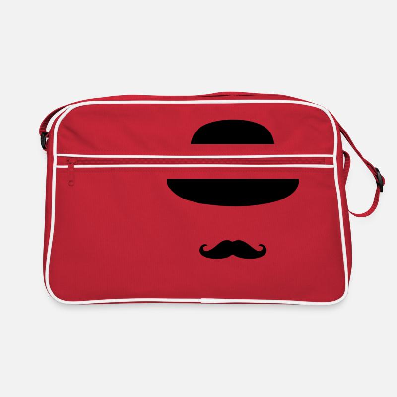 Schnurrbart Hut Retro Tasche