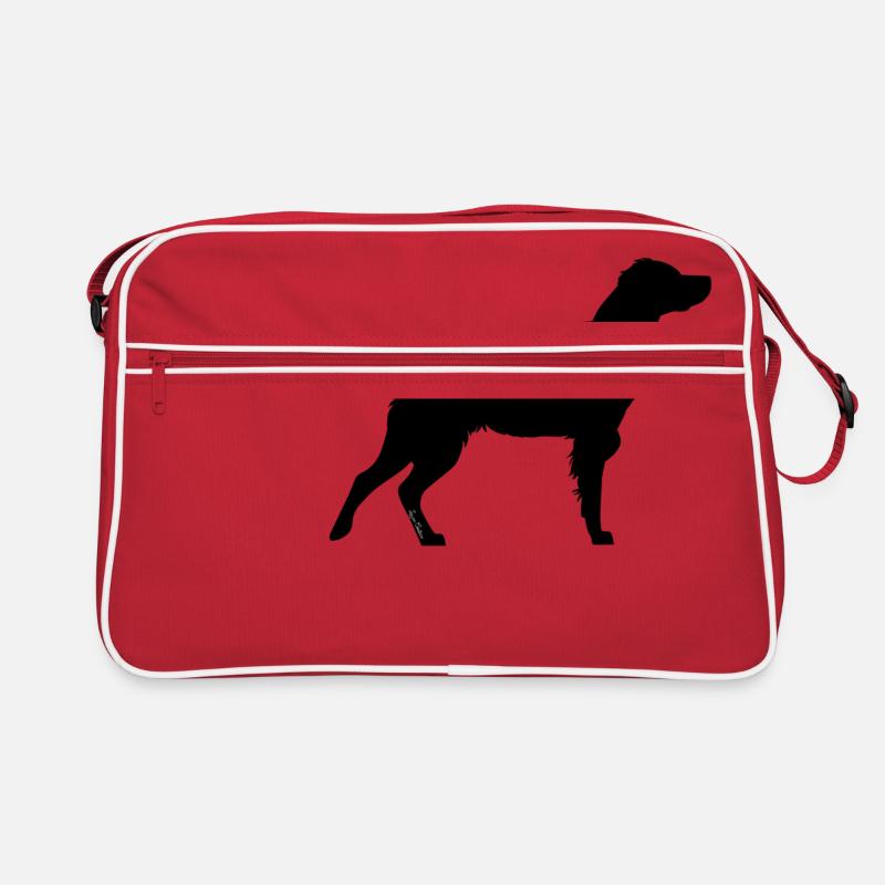 Regenbogen schwarz Spaniel Breton Retro Tasche