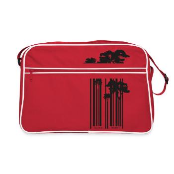 Cadeau cool d'arbres de codes à barres - Sac Retro - rouge/blanc - Devant