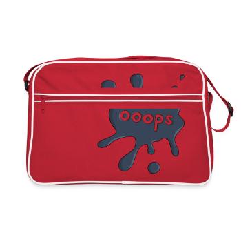 Stain ooops dark blue - Retro Bag - red/white - Front
