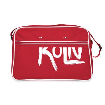 Köln Kölle oder Colonia, Stadt am Rhing mit Dom - Retro Tasche - Rot/Weiß - Vorne