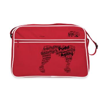 Poodle Character Shirt Wordcloud - Retro Bag - red/white - Front