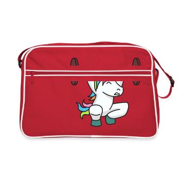 Licorne haltérophile cadeau gym fitness poids - Sac Retro - rouge/blanc - Devant