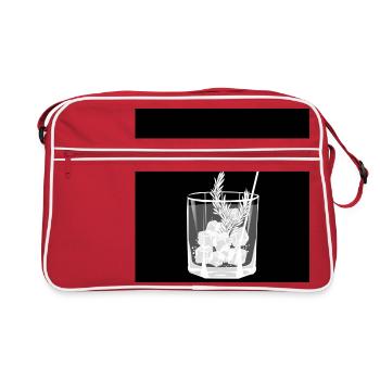 Petit verre Gin and Tonic - Design - boisson d'été - Sac Retro - rouge/blanc - Devant