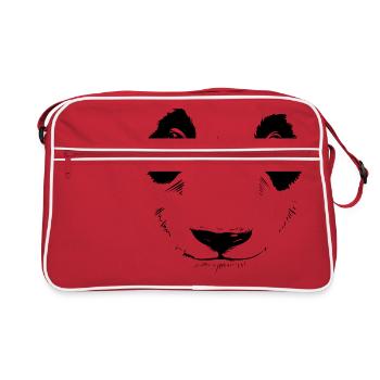Panda (Scary) - Retro Bag - red/white - Front