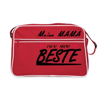 Meine Mama ist die Beste - Retro Tasche - Rot/Weiß - Vorne