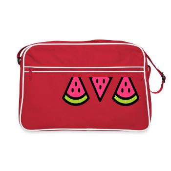 pastèque douce fruit de l'été - Sac Retro - rouge/blanc - Devant