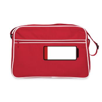 Battery (low / empty - 10%) - Retro Tasche - Rot/Weiß - Vorne