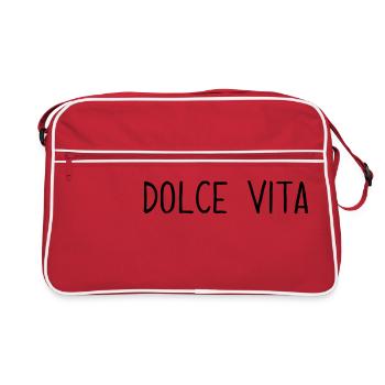 Spruch "Dolce Vita" - Sac Retro - rouge/blanc - Devant