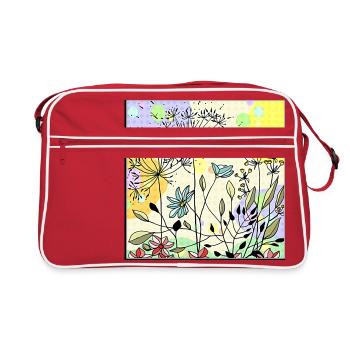 Dandelions in the meadow - Retro Bag - red/white - Front