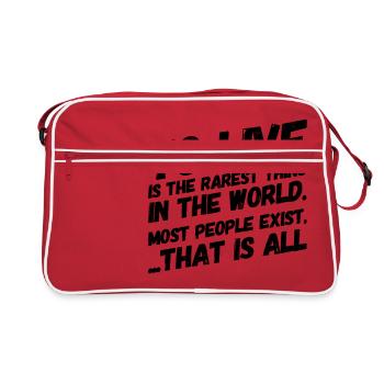 To live is the rarest thing in the world. Most peo - Retro Tasche - Rot/Weiß - Vorne
