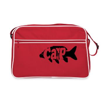 Karpfen Fisch - Retro Tasche - Rot/Weiß - Vorne