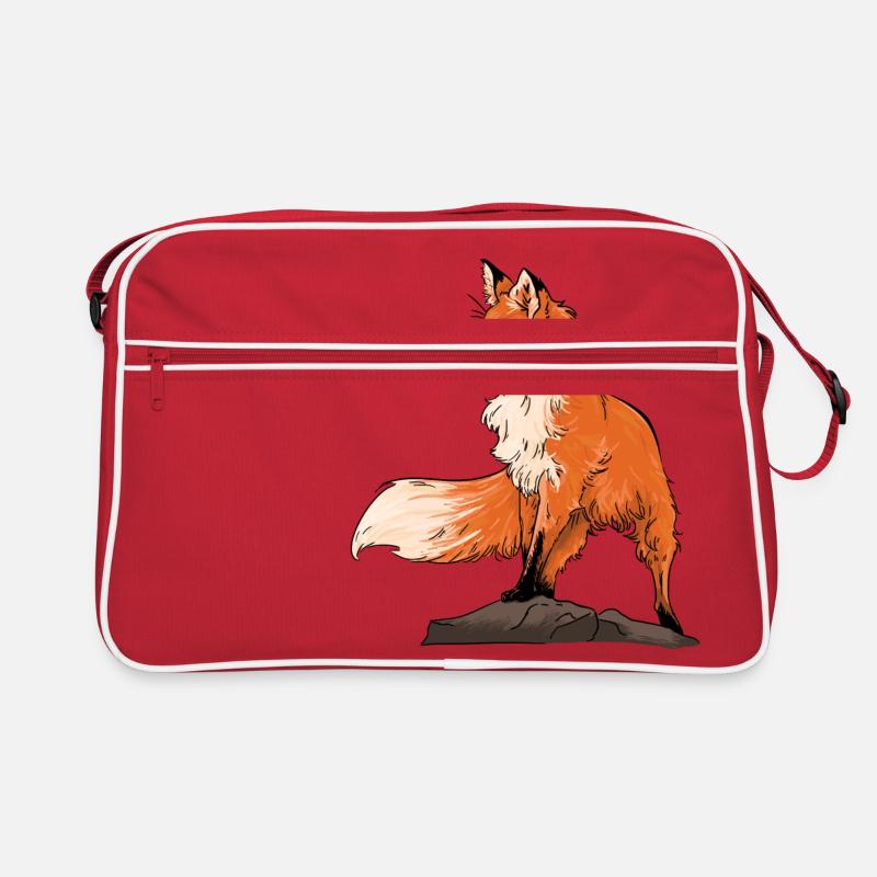 Schöner Fuchs - Retro Tasche - Rot/Weiß