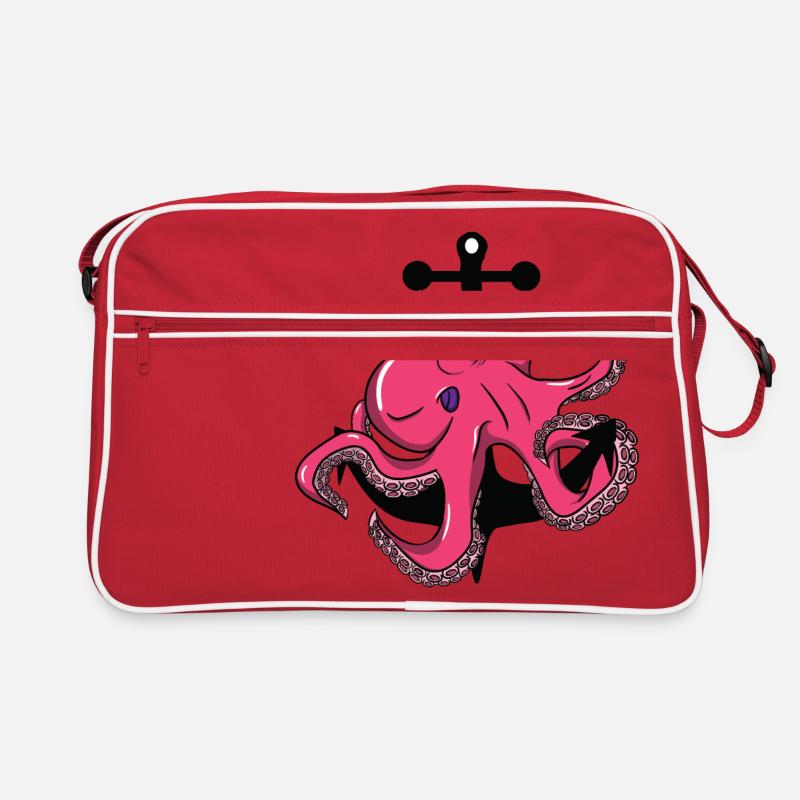 Octopus - Tintenfisch - Anker Retro Tasche