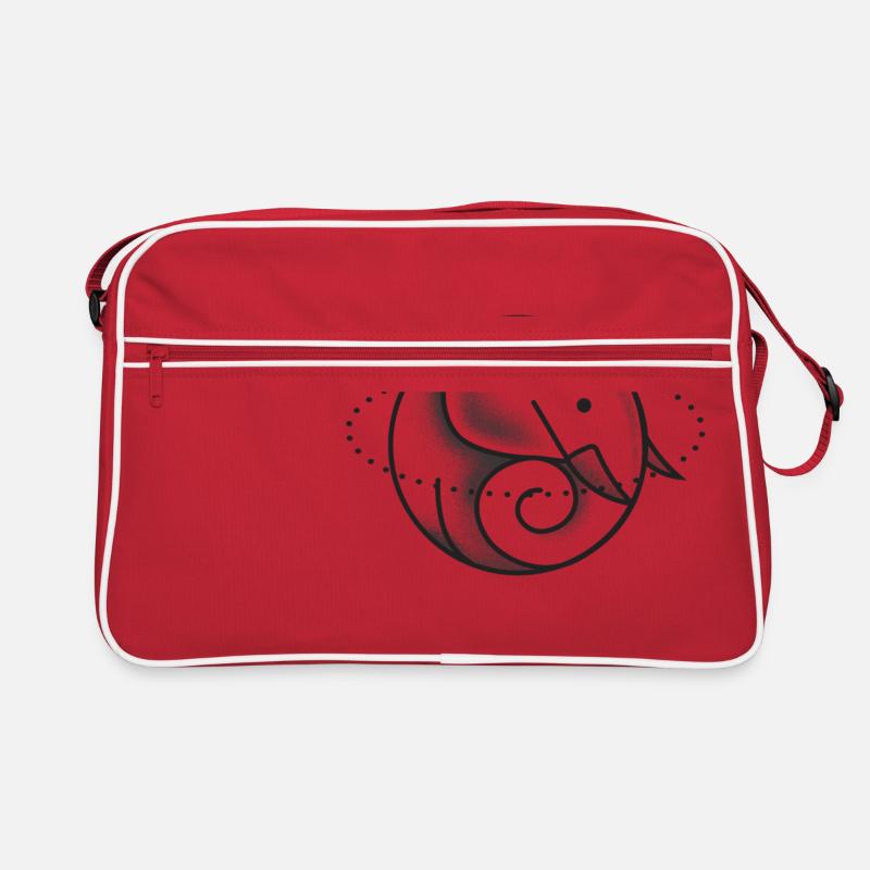 Elephant cute circle gray Retro Bag