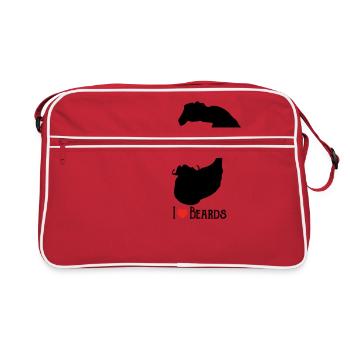Beard love - man men beard beards gift idea - Retro Bag - red/white - Front